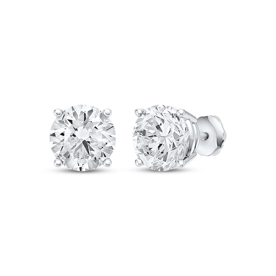 KAY Lab-Grown Diamonds Certified Round-Cut Solitaire Stud Earrings 4 ct tw 14K White Gold (F/VS2)