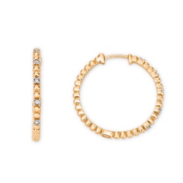 Rocksbox The Nina Lab-Grown Diamond Beaded Hoop Earrings 1/10 ct tw 24K Yellow Gold Vermeil Sterling Silver