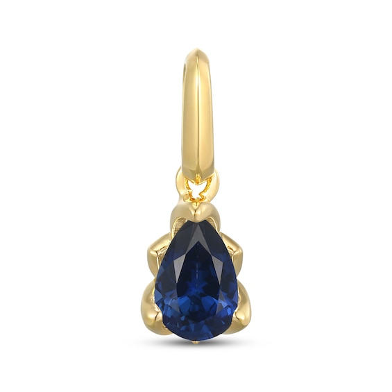 STUDIO BY KAY Pear-Shaped Blue Lab-Created Sapphire Charm 24K Yellow Gold Vermeil Sterling Silver