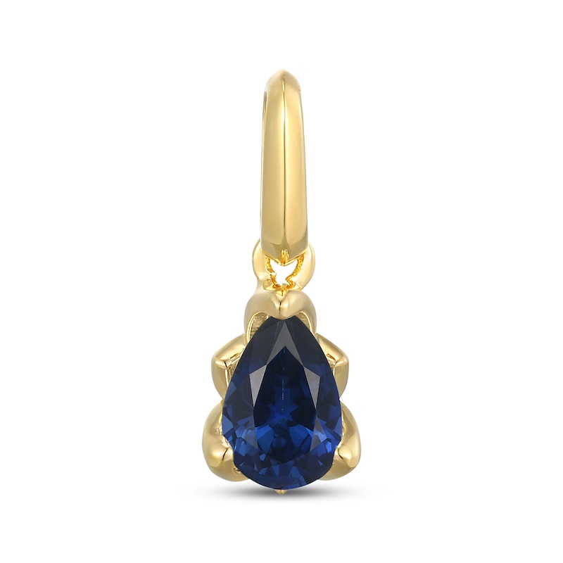 Main Image 1 of STUDIO BY KAY Pear-Shaped Blue Lab-Created Sapphire Charm 24K Yellow Gold Vermeil Sterling Silver