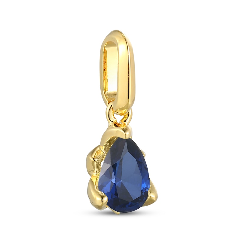 Main Image 2 of STUDIO BY KAY Pear-Shaped Blue Lab-Created Sapphire Charm 24K Yellow Gold Vermeil Sterling Silver