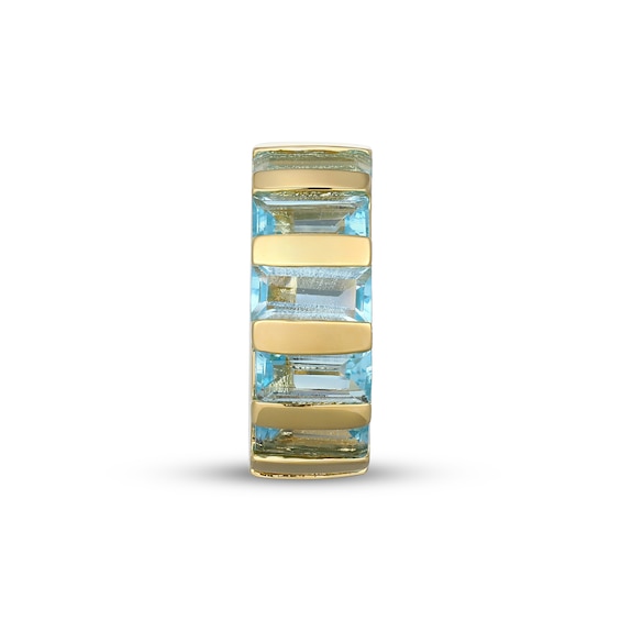 STUDIO BY KAY Baguette-Cut Swiss Blue Topaz East-West Rondelle Charm 24K Yellow Gold Vermeil Sterling Silver