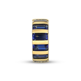 STUDIO BY KAY Baguette-Cut Blue Lab-Created Sapphire East-West Rondelle Charm 24K Yellow Gold Vermeil Sterling Silver