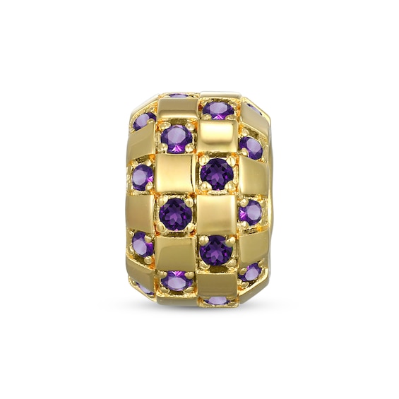 STUDIO BY KAY Amethyst Rondelle Charm 24K Yellow Gold Vermeil Sterling Silver
