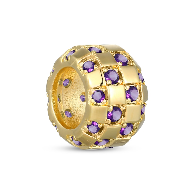 Main Image 2 of STUDIO BY KAY Amethyst Rondelle Charm 24K Yellow Gold Vermeil Sterling Silver