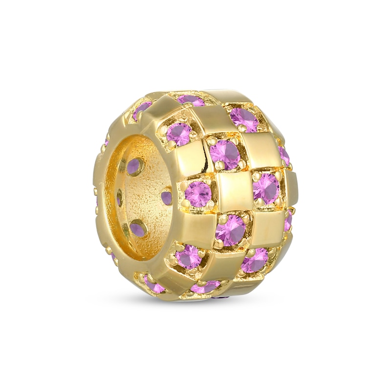 Main Image 2 of STUDIO BY KAY Pink Lab-Created Sapphire Rondelle Charm 24K Yellow Gold Vermeil Sterling Silver