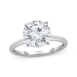 Now + Forever Lab-Grown Diamonds Certified Round-Cut Solitaire Plus Engagement Ring 3-1/6 ct tw 14K White Gold (F/VS2)