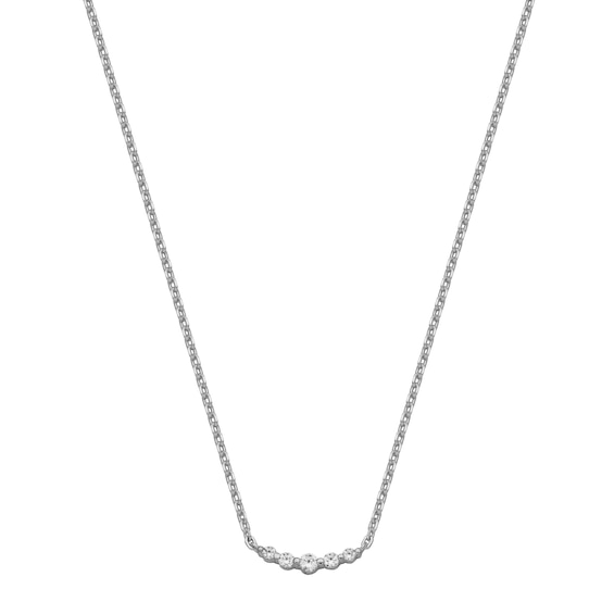 Rocksbox The Ulla Lab-Grown Diamond Curved Bar Necklace 1/10 ct tw Sterling Silver 19"