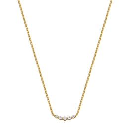 Rocksbox The Ulla Lab-Grown Diamond Curved Bar Necklace 1/10 ct tw 24K Yellow Gold Vermeil Sterling Silver 19"