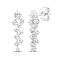 JOUJE Collection Lab-Grown Diamond Lattice Drop Earrings 1 ct tw 10K White Gold