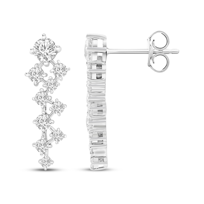 Main Image 3 of JOUJE Collection Lab-Grown Diamond Lattice Drop Earrings 1 ct tw 10K White Gold