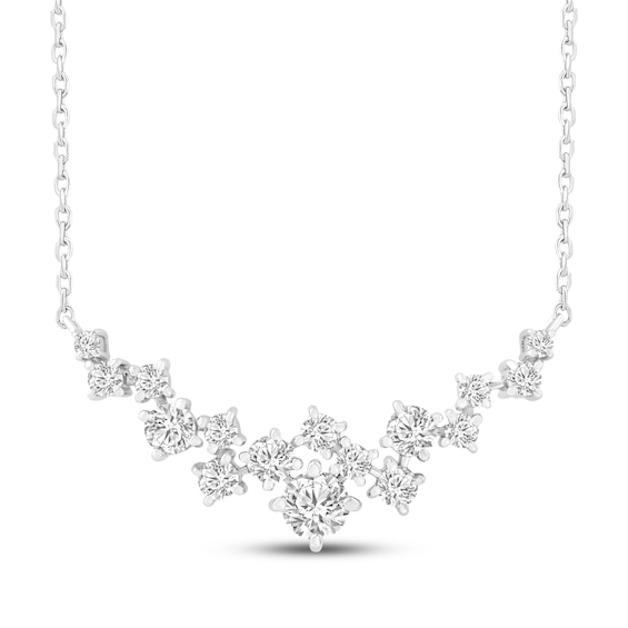 JOUJE Collection Lab-Grown Diamond Smile Necklace 1/2 ct tw 10K White Gold 18"
