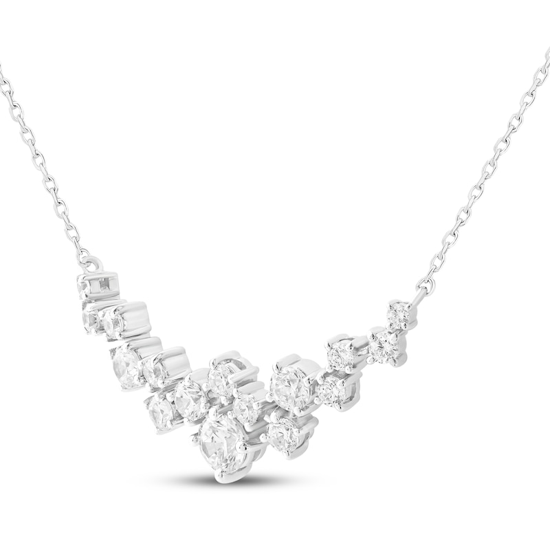 Main Image 2 of JOUJE Collection Lab-Grown Diamond Smile Necklace 1/2 ct tw 10K White Gold 18"
