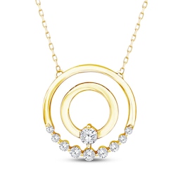 Mom + Me Lab-Grown Diamond & Lab-Grown Diamond Necklace 1/2 ct tw 10K Yellow Gold 18"