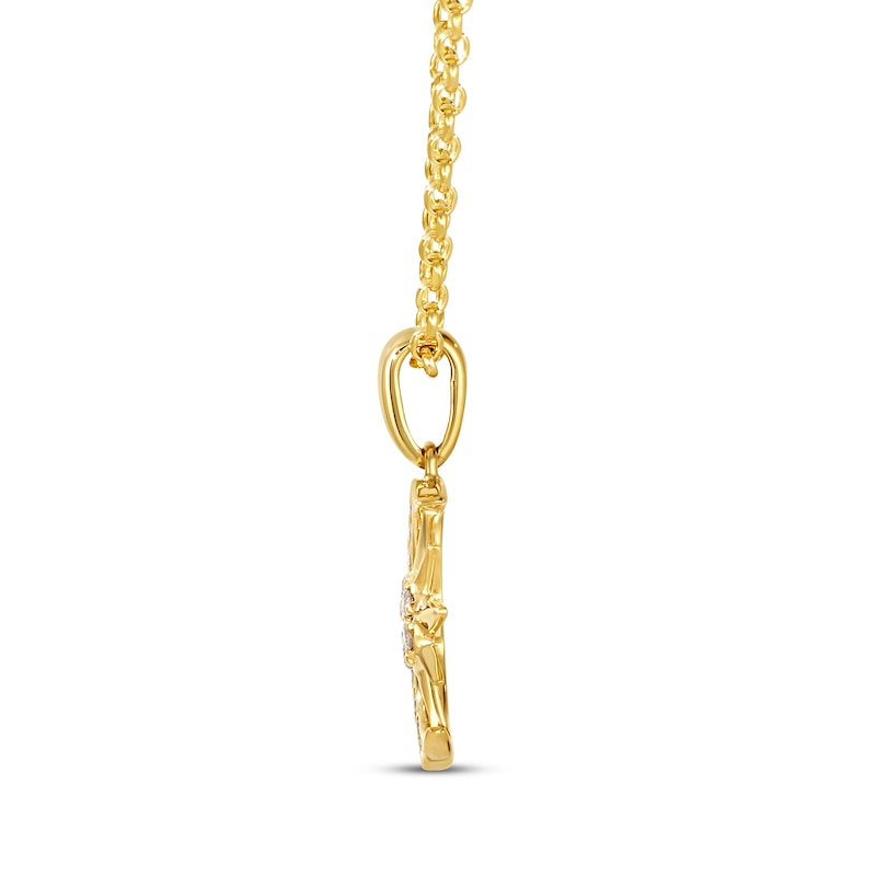 Main Image 2 of Le Vian Diamond Moon & Star Necklace 1/8 ct tw 14K Honey Gold 19"