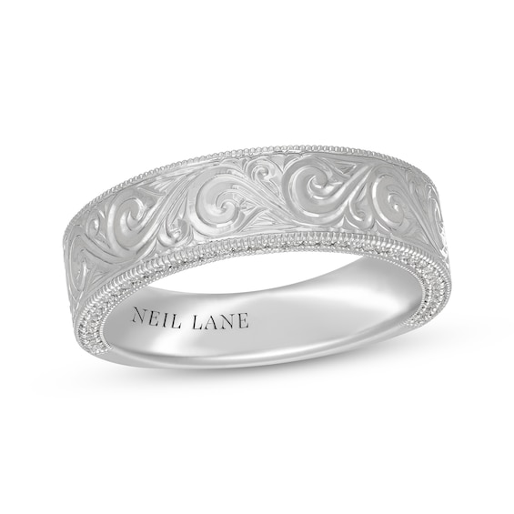 Neil Lane Men's Diamond Wedding Band 1/4 ct tw Round-Cut 14K White Gold
