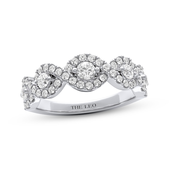 THE LEO Diamond Certified Five-Stone Twist Anniversary Ring 7/8 ct tw 14K White Gold