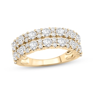 Now + Forever Lab-Grown Diamonds Two-Row Anniversary Ring 2 ct tw 14K Yellow Gold