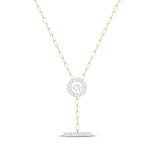 Unstoppable Love Lab-Grown Diamond Y Necklace 1/3 ct tw 10K Yellow Gold 17"