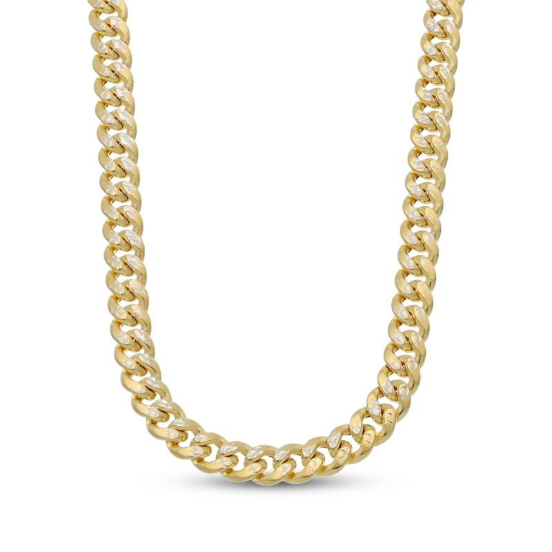 Main Image 1 of 4.5mm Diamond-Cut Cuban Curb Chain Necklace Hollow 10K Yellow Gold 22"
