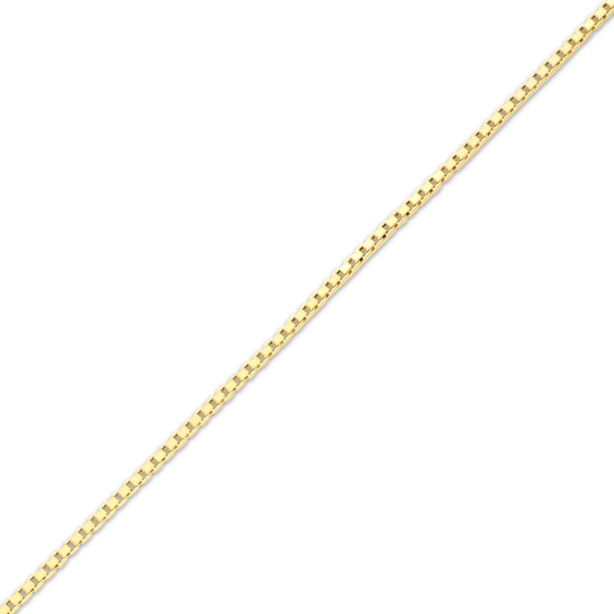 1.3mm Box Chain Necklace Hollow 10K Yellow Gold 18"