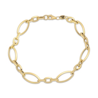 Oval Link Chain Bracelet 10K Yellow Gold 7.5"