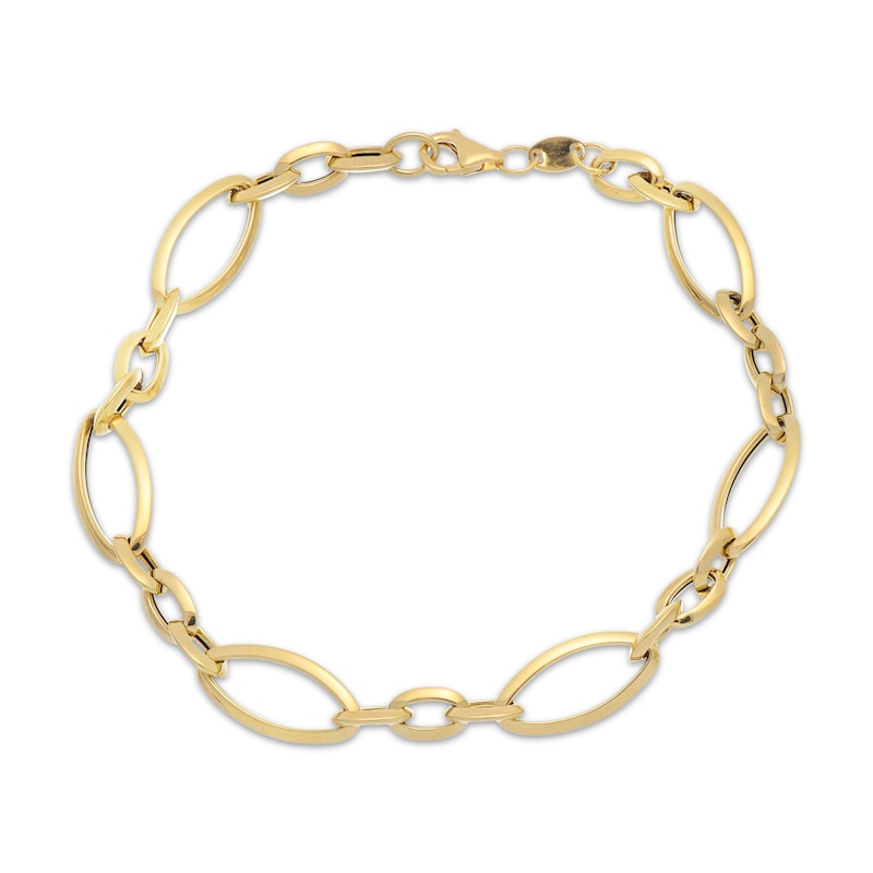 Main Image 1 of Oval Link Chain Bracelet 10K Yellow Gold 7.5"