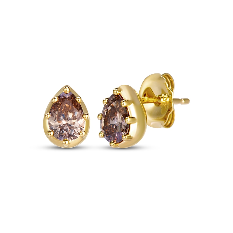 Main Image 1 of Le Vian Pear-Shaped Diamond Solitaire Earrings 3/4 ct tw 14K Honey Gold