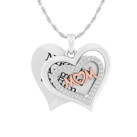 Mom Necklace Sterling Silver (3 Lines)