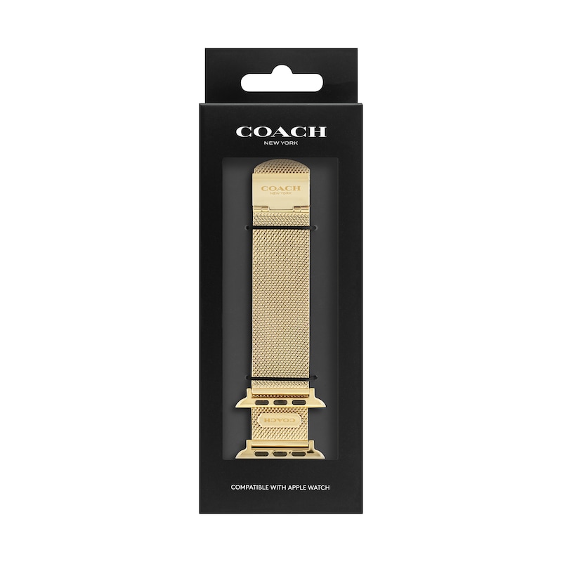 Main Image 4 of COACH Gold-Tone Stainless Steel Mesh Women's Apple Watch Strap 14700064