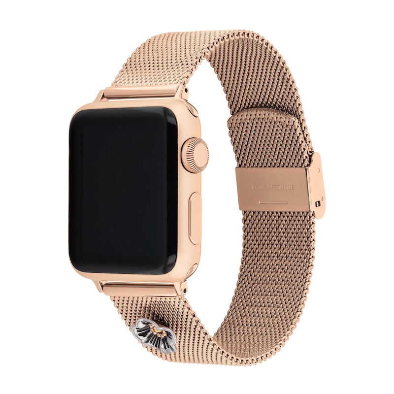 COACH Rose-Tone Stainless Steel Women's Apple Watch Strap 14700038