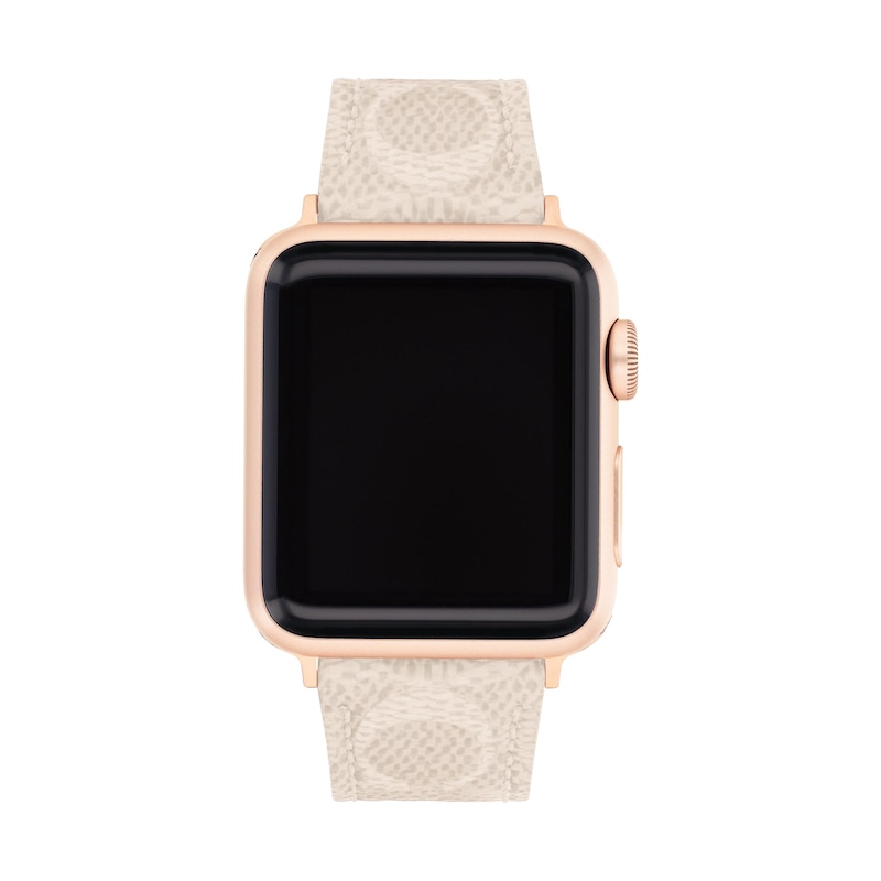Main Image 1 of COACH Sand Canvas Women's Apple Watch Strap 14700059
