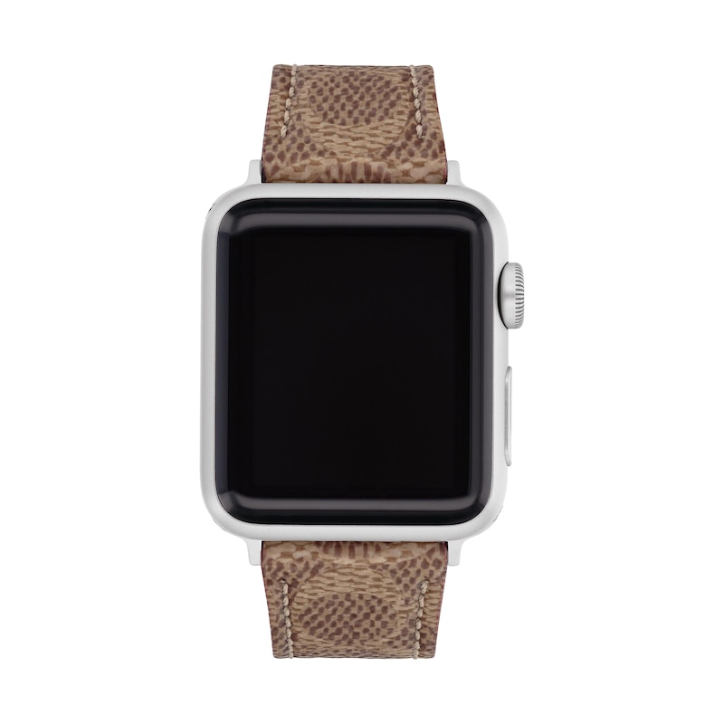 COACH Brown Canvas Women's Apple Watch Strap 14700060