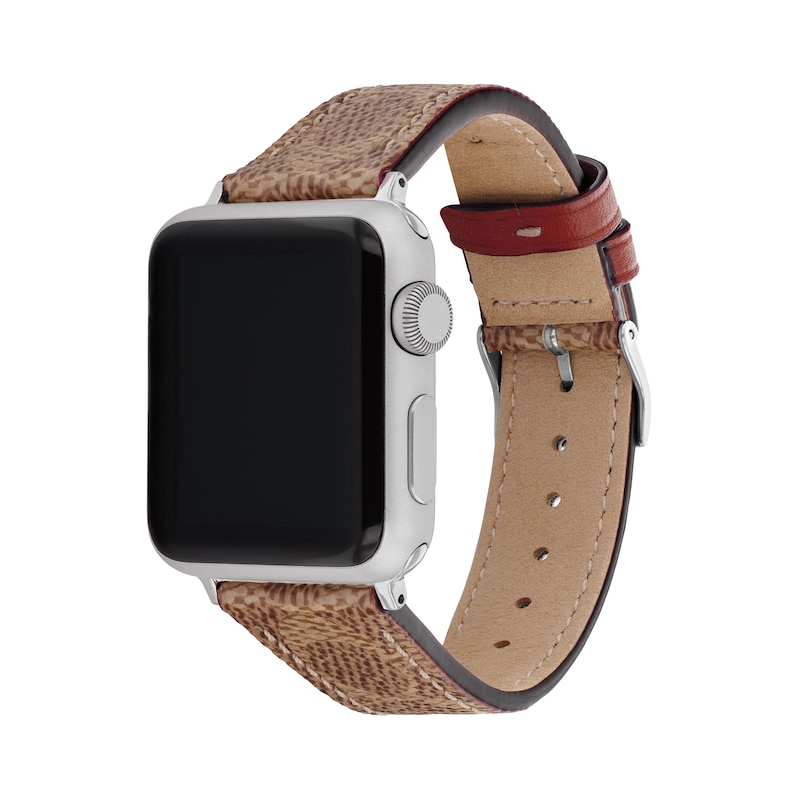 Main Image 2 of COACH Brown Canvas Women's Apple Watch Strap 14700060