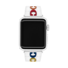 COACH Multicolor White Silicone Women's Apple Watch Strap 14700099