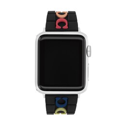 COACH Multicolor Black Silicone Women's Apple Watch Strap 14700100