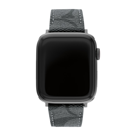 Kay COACH Black Canvas Women's Apple Watch Strap 14700044