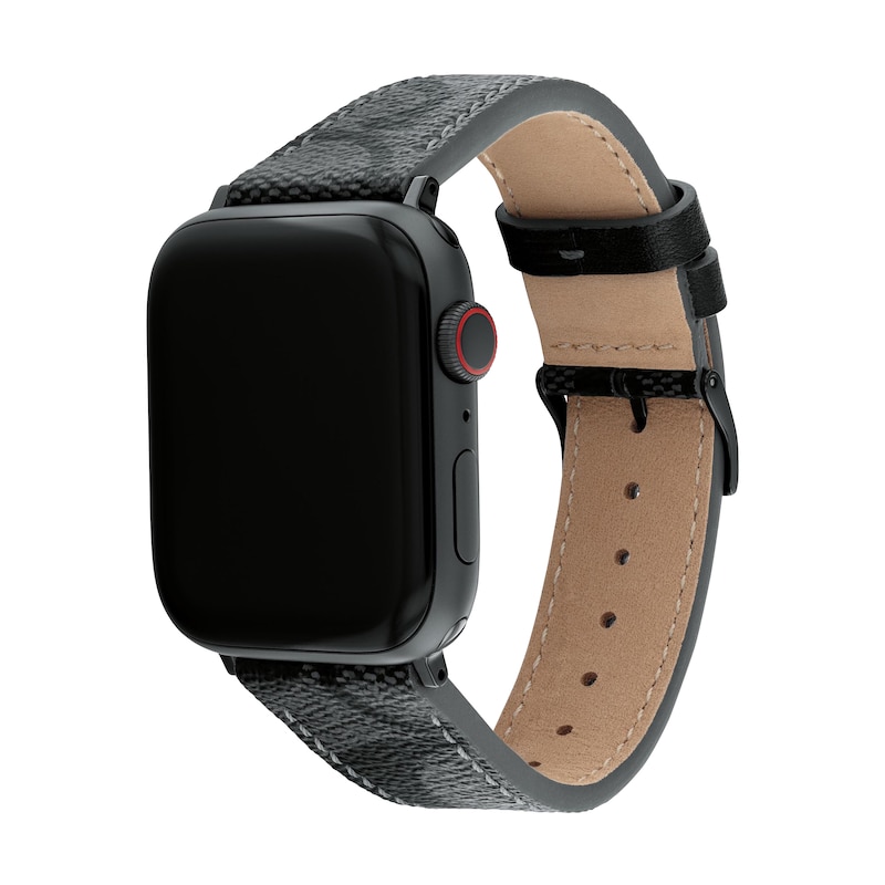 Main Image 2 of COACH Black Canvas Women's Apple Watch Strap 14700044