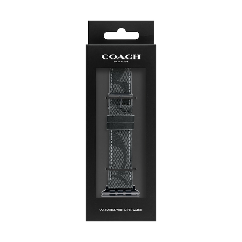 Main Image 4 of COACH Black Canvas Women's Apple Watch Strap 14700044