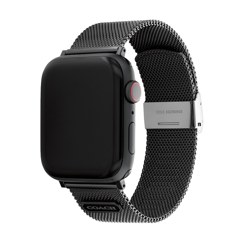 COACH Black Ionic Mesh Women's Apple Watch Strap 14700062