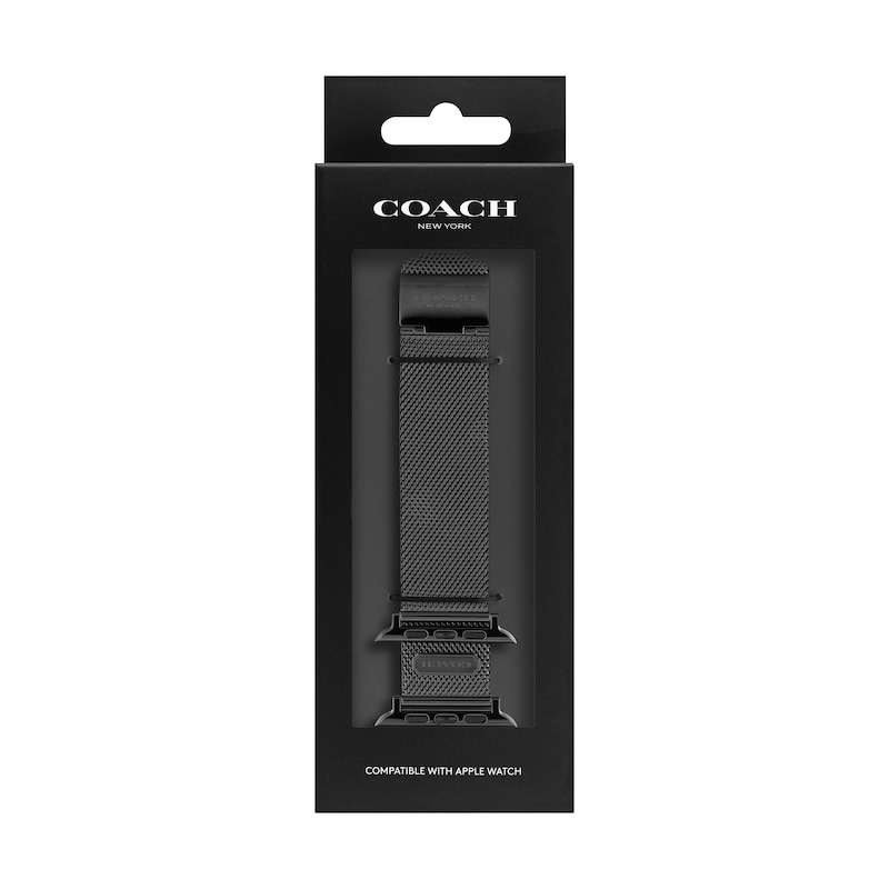 Main Image 3 of COACH Black Ionic Mesh Women's Apple Watch Strap 14700062