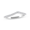 Round-cut Diamond Chevron Wedding Band 1/8 ct tw 14K White Gold