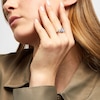 Thumbnail Image 3 of Gems of Serenity Pear-Shaped Blue & White Lab-Created Sapphire Ring Sterling Silver