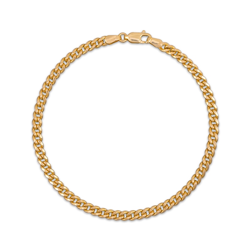 Main Image 1 of Cuban Curb Chain Anklet 3.75mm Hollow 10K Yellow Gold 10”