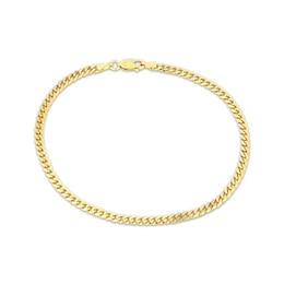 Men’s Cuban Curb Chain Bracelet 3.3mm 10K Yellow Gold 8.5”