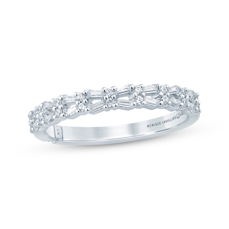 Main Image 1 of Monique Lhuillier Bliss Baguette & Round-Cut Diamond Wedding Band 1/3 ct tw 18K White Gold