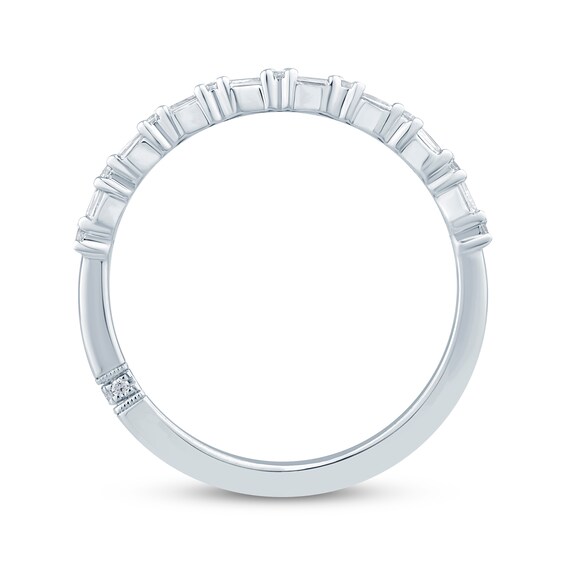 Thumbnail Image 3 of Monique Lhuillier Bliss Baguette & Round-Cut Diamond Wedding Band 1/3 ct tw 18K White Gold