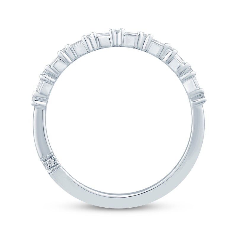 Main Image 3 of Monique Lhuillier Bliss Baguette & Round-Cut Diamond Wedding Band 1/3 ct tw 18K White Gold