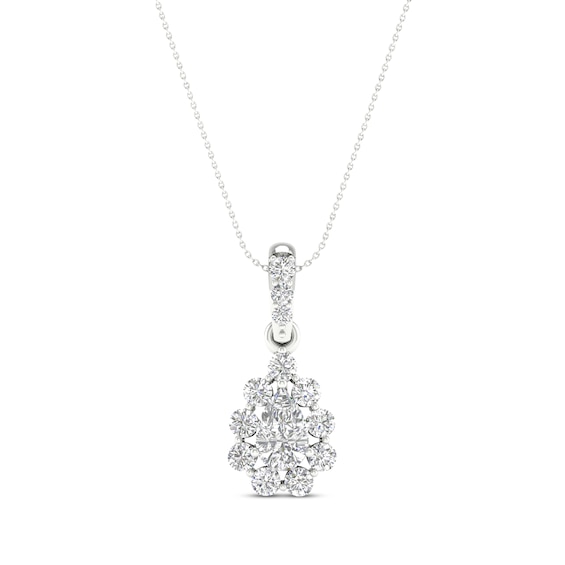 KAY Lab-Grown Diamonds Pear-Shaped Necklace 1/2 ct tw 14K White Gold 18”