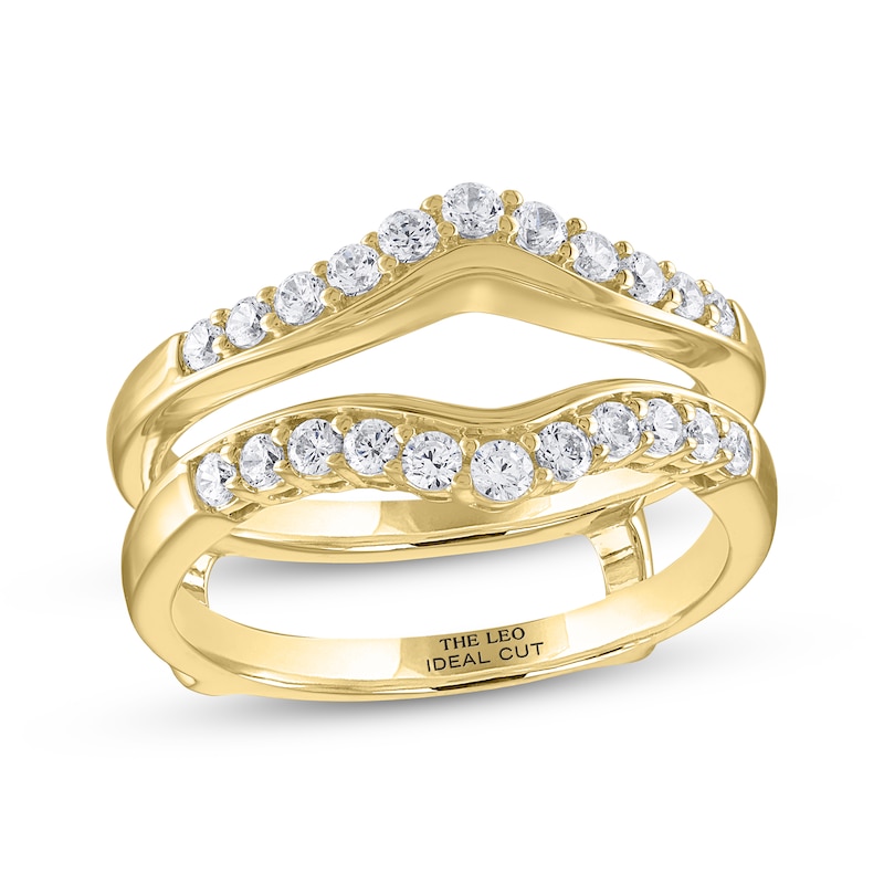 THE LEO Ideal Cut Diamond Enhancer Ring 1/2 ct tw 14K Yellow Gold